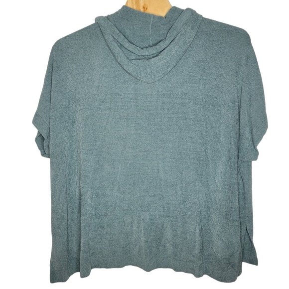 Barefoot Dreams 2X Blue‎ Spruce Cozychic Ultra Lite Short Sleeve Zip Up Hoodie - Picture 2 of 6